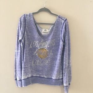 CAMPUSCREW//L// off shoulder Lakers sweatshirt